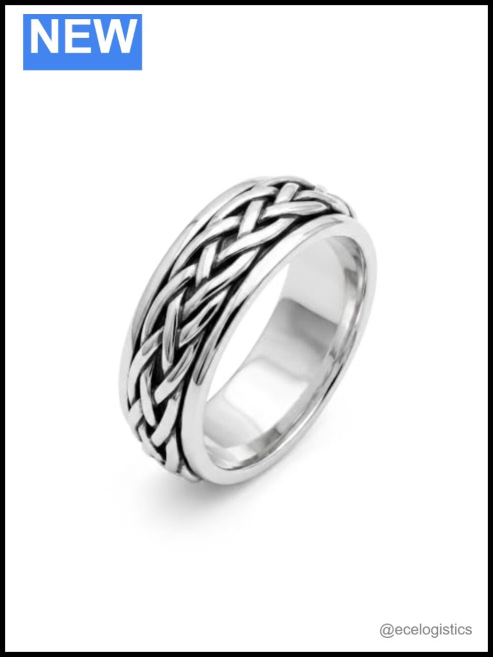 Sterling Silver Meditation Spinner Ring Band